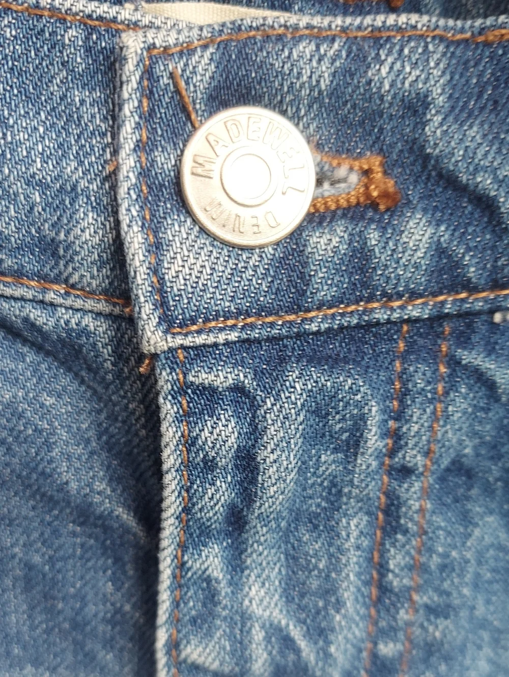 Madewell Light Blue Denim Frayed Edge Mini Skirt